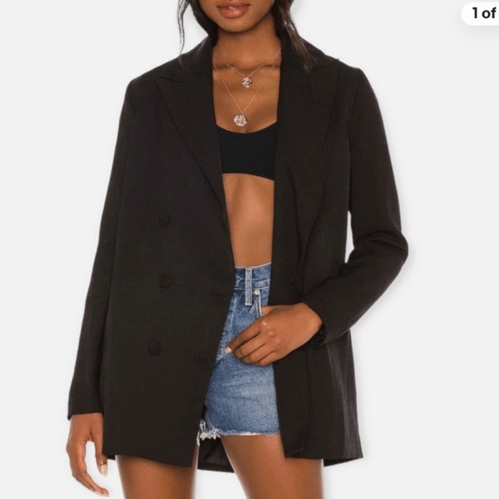 Revolve × SNDYS Hills Classic Black Double-Breasted Jacket Size 4